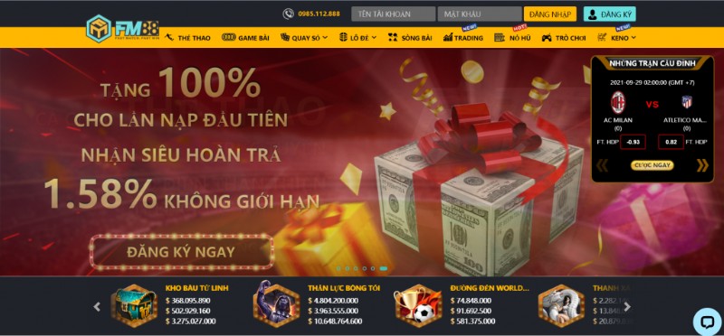 Đến với FM88 bạn sẽ thỏa sức trải nghiệm kho game khổng lồ