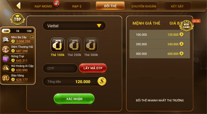 Chỉ dẫn nạp rút tiền ở cổng game TX79 Mobi